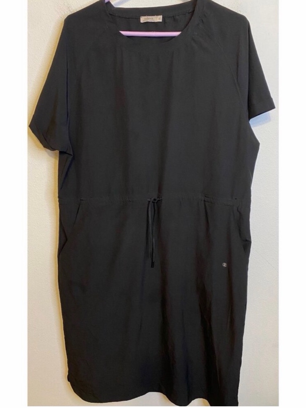 Inherit Clothing Co Travel Dress Black Shift Dress Drawstring Pocket Size XL
